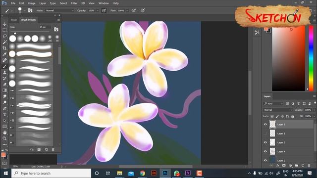 draw a digital flower ?simple white flower in photoshop#digitalart #flower #digitalpainting смотреть онлайн
