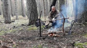 Выход в лес часть 1 Как приготовить еду на костре