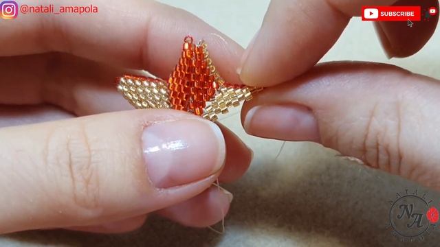 Beaded STAR/Звездочка из бисера/Как сделать звезду/Звездочки своими руками/Натали Амапола