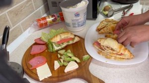 Круассаны на завтрак с индейкой.Французский завтрак.Вкуснятина на завтрак.