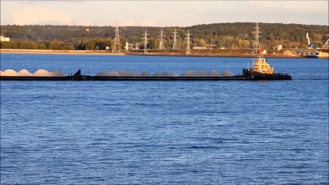 Буксир Шлюзовой 26 с баржами 2560 и 2531 проходит Ульяновск 6 09 2021г смотреть онлайн