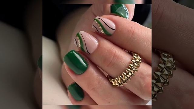 Nail design ideas. Идеи дизайна в зелёных тонах.