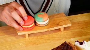 ASMR 카라멜 쇼콜라 크레페 치즈케이크 크림팡팡롤 마카롱 자몽 청포도 에이드먹방! Caramel Crepe Cakes Cheese Cakes АСМР еда