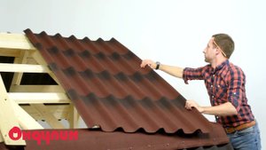 Черепица Ондулин. Вариант оформления конька кровли