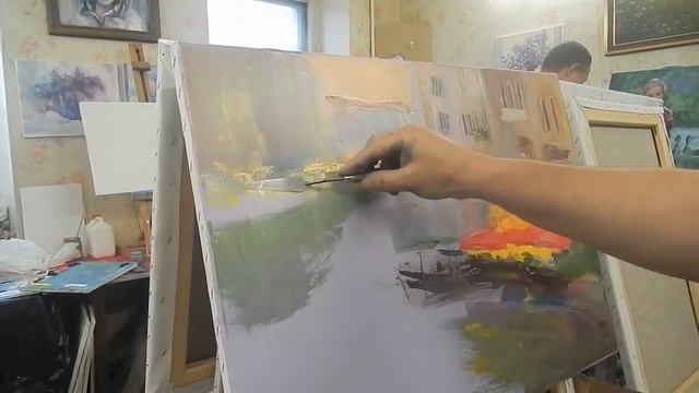 Игорь Сахаров, живопись мастихином, уроки рисования маслом