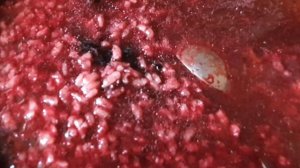 Свиная кровь на сковороде с рисом