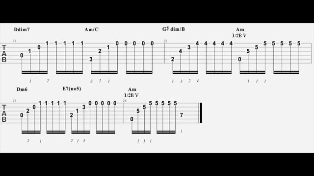 MATTEO CARCASSI, Etudes Op. 60 / No.2 / NOTE+TAB+ CHORDS