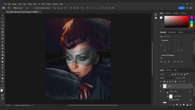 Ripped Paper Effect - Photoshop Tutorial смотреть онлайн