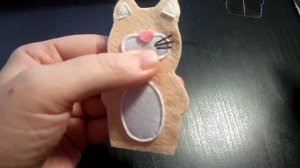 Мастер-класс по шитью пальчиковый игрушки из фетра. Кот из фетра за 10 минут.