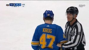 Michael Bunting got hit by Mikkola, Torey Krug jumped him after