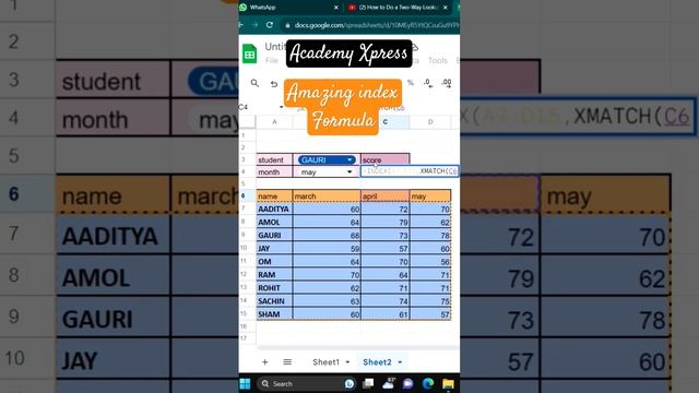 Amazing Index Formula in excel #shortsfeed