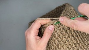 ???сумка летняя из джута и шнура крючком●вместительная эко сумка●вязание из джута●вязание крючком