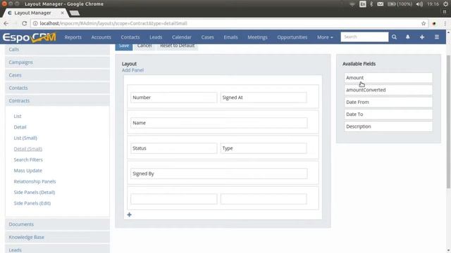 Layout Manager in EspoCRM | Customizing appearance of lists, adding custom field to the form смотреть онлайн