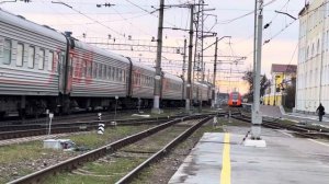 "Были вагоны от поезда СПБ - Котлас!" ЭП2К-224 с пассажирским поездом Сыктывкар - Санкт-Петербург