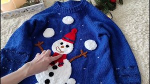 СВИТЕР СПИЦАМИ С АППЛИКАЦИЕЙ ДЛЯ ЛЮБИМЫХ Подарок НГ 2023 Как я вязала. Часть 1 #pautinkaknit