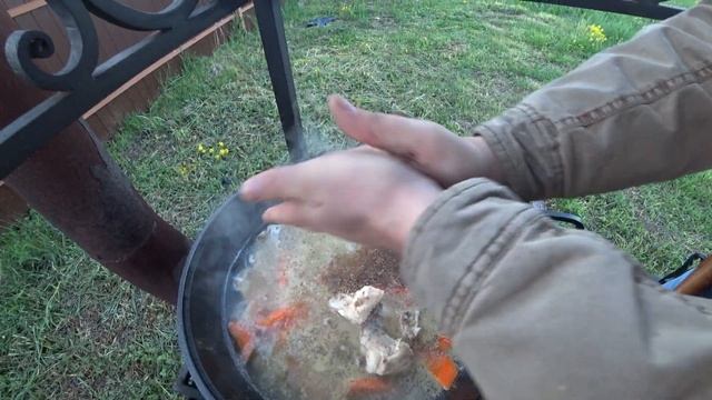 Узбекская ШУРПА в казане на костре.  Шурпа из баранины и говядины. Узбекская шурпа рецепт.