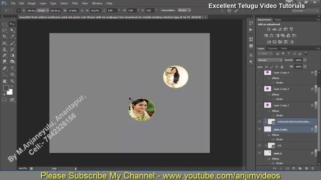 How to set circular photos in photoshop cs6/cc in telugu | Photoshop CS 6 Tutorial In Telugu смотреть онлайн
