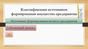 Урок №2_Видеоурок на тему: Классификация имущества предприятия по составу и размещению
