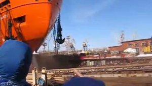 Спуск на воду  на  заводе'Адмиралтейские верфи'