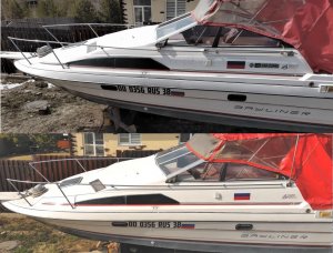 Полировка корпуса катера bayliner 2651