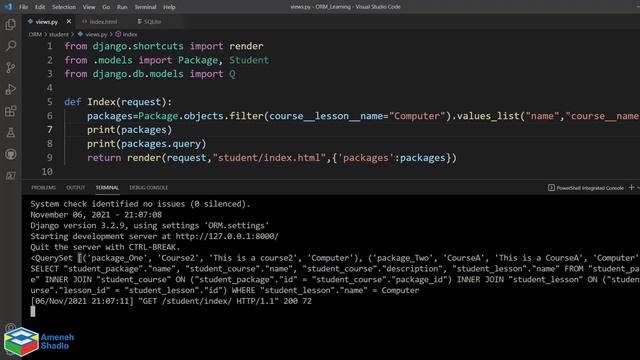 آموزش جنگو - ORM - ~Q - exclude - distinct - orderby - values - values_list - reverse | django смотреть онлайн