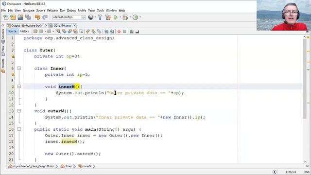 Can you access outer private members from an inner class (and vice versa)? enthuware.ocpjp.v8.2.139 смотреть онлайн