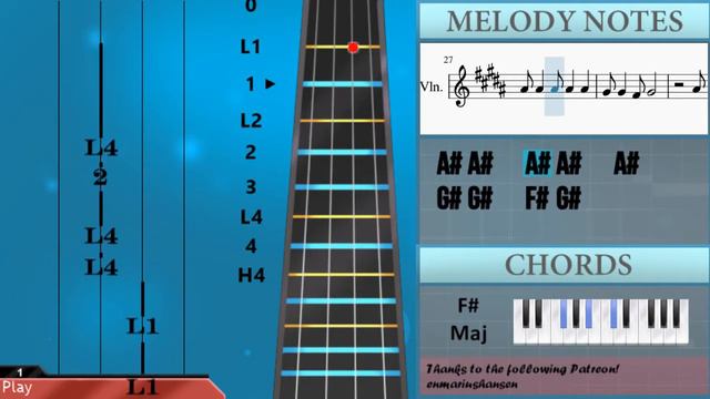 How to play Falling Back by Marianne Faithfull on Violin Tutorial