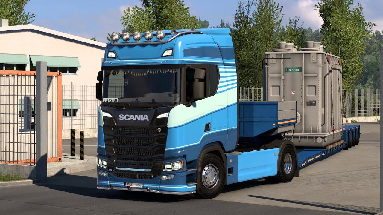 [ETS 2] New Scania S BEV (NGenElectric Truck)_HeavyHaul Cargo Delivery смотреть онлайн