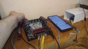 Блок питания 36В_13А - первая проверка на классе D.