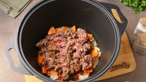 Рагу с фаршем и замороженными овощами