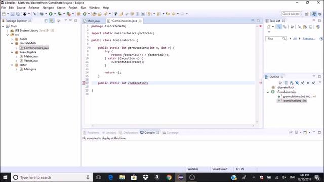 Making Math Library in Java (Part 5 - Basic Combinatorics)