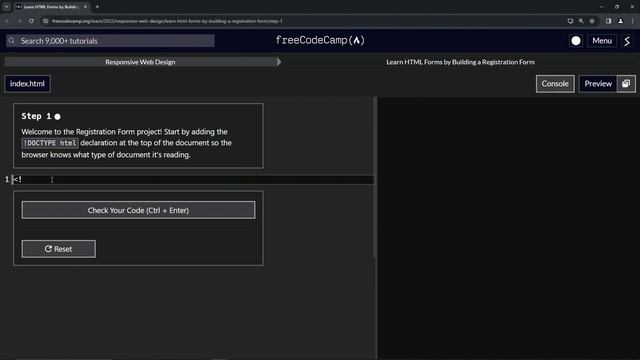 Learn HTML Forms by Building a Registration Form - Step 1