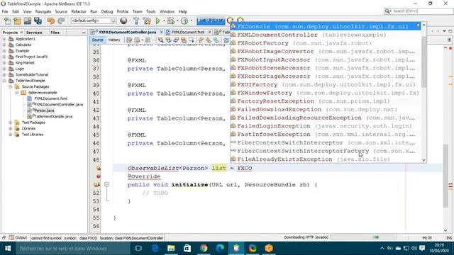 JavaFX Scene Builder Tutorial 39 - TableView and TableColumn