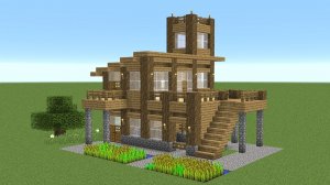 Майнкрафт - Как построить большой стартовый дом. Minecraft
