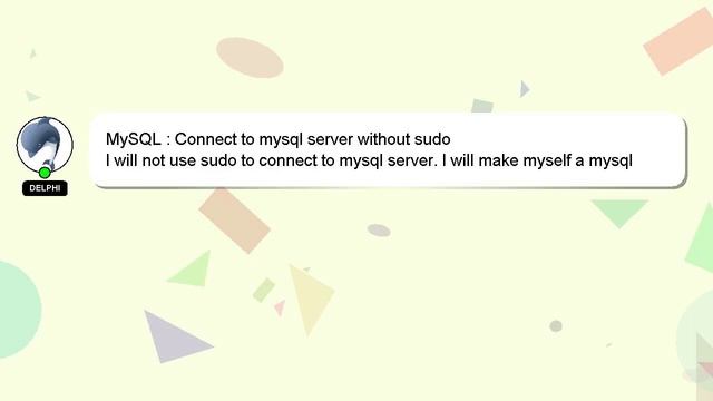 MySQL : Connect to mysql server without sudo смотреть онлайн