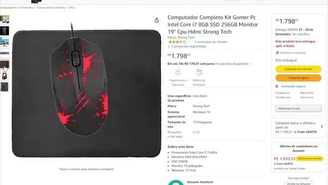 Computador Completo Kit Gamer Pc Intel Core i7 8GB SSD 256GB Monitor 19" Cpu Hdmi Strong Tech é bom смотреть онлайн