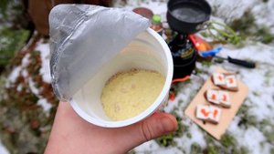 Поход в лес зимой,сытный обед на природе,армейский котелок.