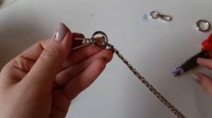 Как надеть карабины на цепь для сумки из трикотажной пряжи (и не только)