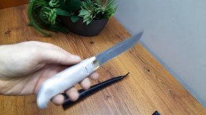 Нож Финка Лаппи АИР с рукояткой из рога лося / Дамасская сталь