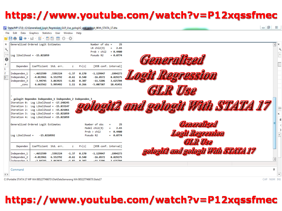 Generalized Logit Regression GLR Use gologit2 and gologit With STATA 17