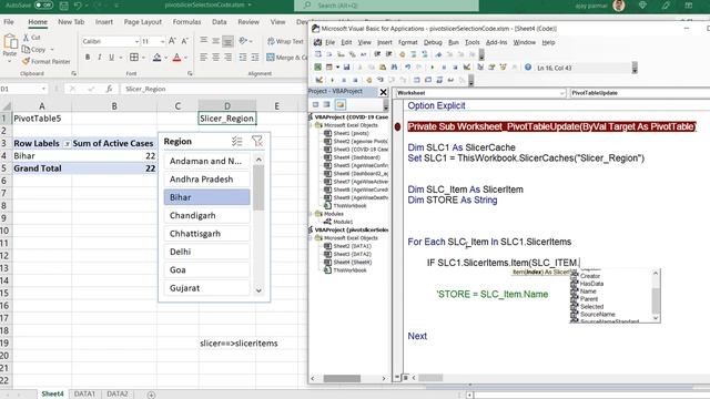 VBA Project for you - How to link different SLICERS of Different PIVOTS