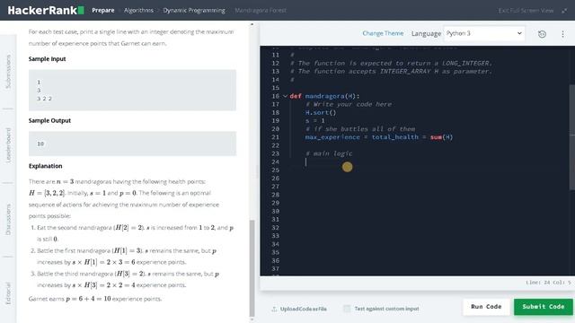 229 - Madragora Forest | Dynamic Programming | Hackerrank Solution | Python