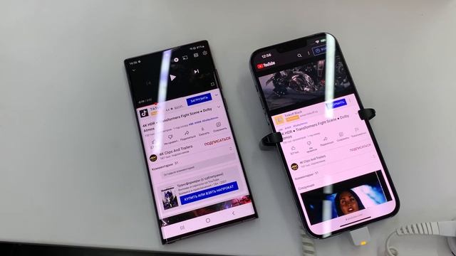 Качество звука Samsung Galaxy S22 Ultra vs iPhone 13 pro max speaker display