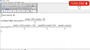 Integral of cos x cos 3x dx