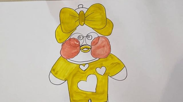 How to draw a lalafanfan duck/Как нарисовать уточку Лалафанфан смотреть онлайн