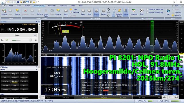 29.05.2024 14:05UTC, [Es], NPO Radio 1, Нидерланды, 91.8МГц, 2025км