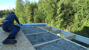 Каркасная крыша и стены бани - Баня пристройка часть 3