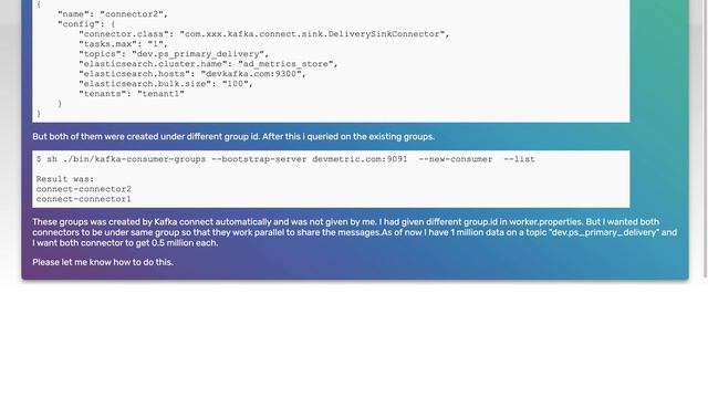 Kafka-Connect: Creating a new connector in distributed mode is creating new group смотреть онлайн
