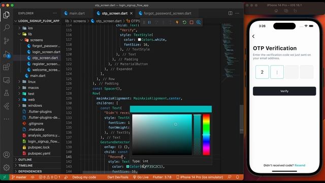 Login & Sign up flow: OTP verification & Change Password Screens - Part 3 #flutter #ui #beginner