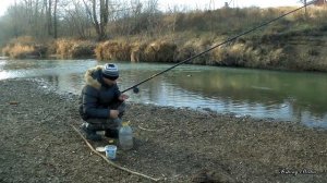 Отличная ловля пескаря в ноябре на поплавок на червя на малой реке! Главное найти клевое место!
